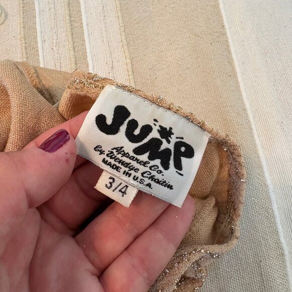 Vintage Y2K Jump Brand Body-Con Gown – Deep Gold Glitter, Size 3/4, NWT - Picture 7 of 7